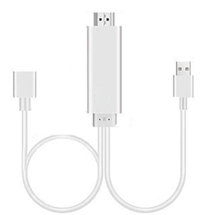 كابل محول HDMI بدقة 1080P من USB إلى HDTV، دونجل USB ذكر + USB أنثى إلى HDMI ذكر، كابل عكس شاشة بدقة 1080P HDTV للهاتف/اللوحي والمزيد للمشاركة والبث