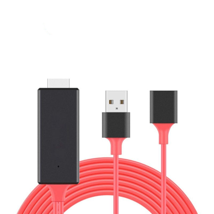 كابل محول HDMI بدقة 1080P من USB إلى HDTV، دونجل USB ذكر + USB أنثى إلى HDMI ذكر، كابل عكس شاشة بدقة 1080P HDTV للهاتف/اللوحي والمزيد للمشاركة والبث