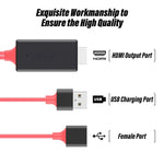 كابل محول HDMI بدقة 1080P من USB إلى HDTV، دونجل USB ذكر + USB أنثى إلى HDMI ذكر، كابل عكس شاشة بدقة 1080P HDTV للهاتف/اللوحي والمزيد للمشاركة والبث