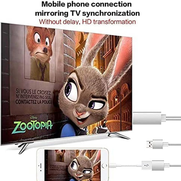 كابل محول HDMI بدقة 1080P من USB إلى HDTV، دونجل USB ذكر + USB أنثى إلى HDMI ذكر، كابل عكس شاشة بدقة 1080P HDTV للهاتف/اللوحي والمزيد للمشاركة والبث