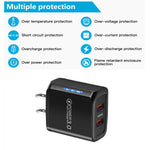 شاحن USB مزدوج المنفذ 36W QC3.0 مع كابل بيانات USB إلى Type-C بقوة 3A، قابس US، قابس US + كابل USB إلى Type-C