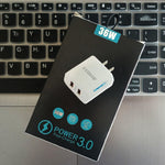 شاحن USB مزدوج المنفذ 36W QC3.0 مع كابل بيانات USB إلى Type-C بقوة 3A، قابس US، قابس US + كابل USB إلى Type-C