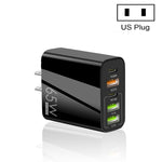 شاحن متعدد المنافذ USB بقوة 65 واط مع منفذين PD Type-C + 3 منافذ USB للهواتف والأجهزة اللوحية، قابس الولايات المتحدة، قابس الولايات المتحدة