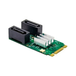 بطاقة ST551 PCIe بسرعة 6Gbps بمفتاح B+M إلى منفذين SATA 3.0، محول M.2 إلى SATA مزدوج، ST551