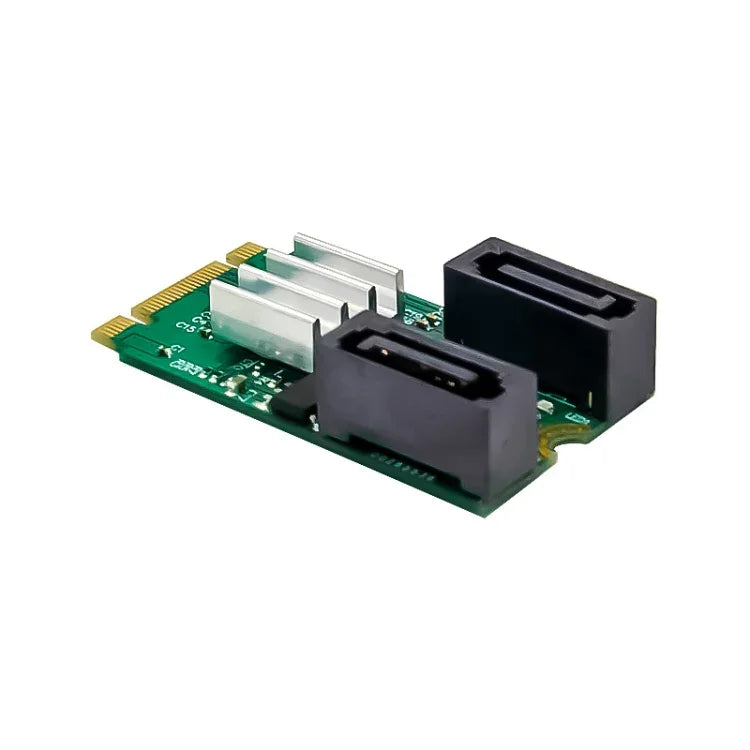 بطاقة ST551 PCIe بسرعة 6Gbps بمفتاح B+M إلى منفذين SATA 3.0، محول M.2 إلى SATA مزدوج، ST551