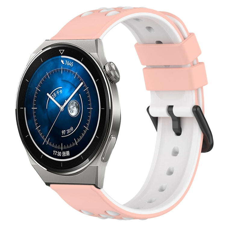 20mm Two-Color Porous Silicone Watch Band, For Huawei Watch GT3 Pro 43mm, For Huawei Watch GT3 42mm, For Huawei Watch GT2 42mm, For Huawei Watch 2