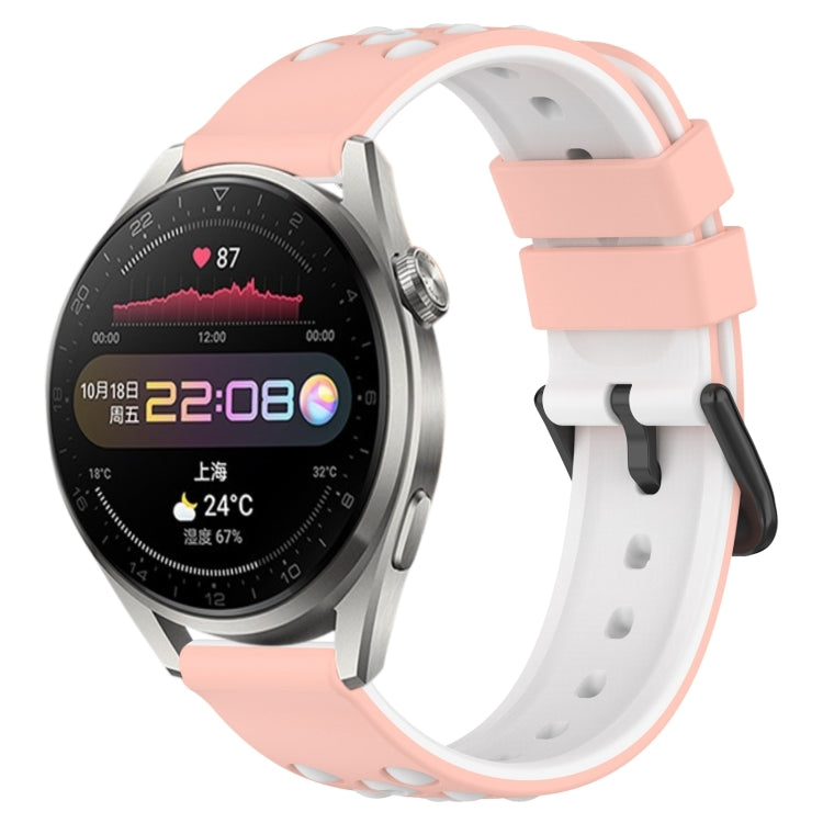 22mm Two-Color Porous Silicone Watch Band, For Huawei Watch 3 Pro, For Huawei GT2 Pro, For Huawei Watch GT 2E, For Huawei GT2 46mm