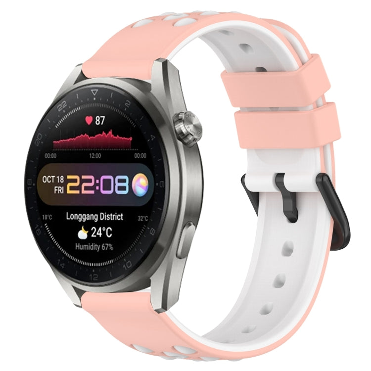 22mm Two-Color Porous Silicone Watch Band, For Huawei Watch 3 Pro New