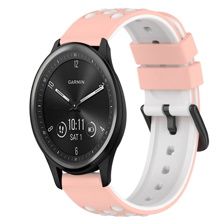 22mm Two-Color Silicone Watch Band, For Garmin Vivomove Sport, For Garmin Venu 2 Plus, For Garmin Approach S40, For Garmin Forerunner 158