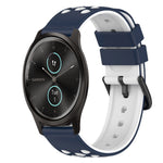 22mm Two-Color Silicone Watch Band, For Garmin Garminmove Style, For Garmin Forerunner 645 Music