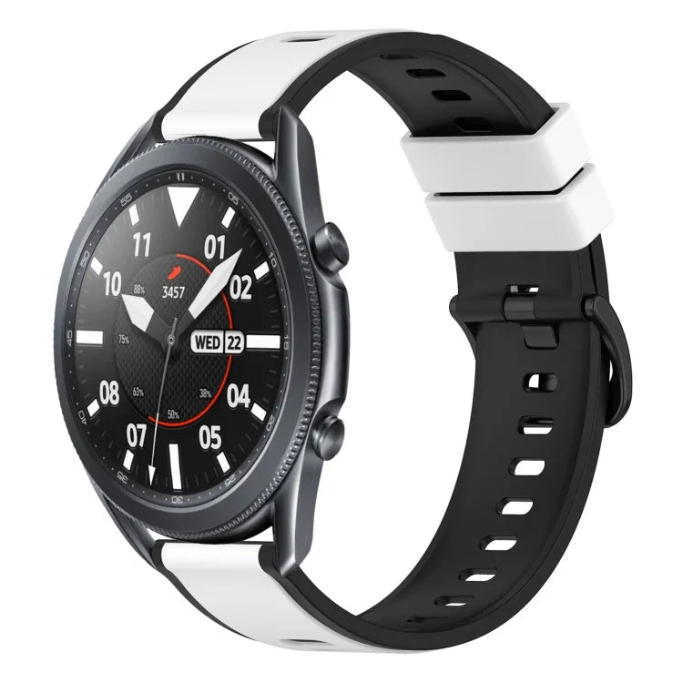 سوار ساعة سيليكون ثنائي اللون مقاس 22مم، لساعات Samsung Galaxy Watch3 مقاس 45مم، لساعات Samsung Galaxy Watch مقاس 46مم، لساعات Samsung Gear S3 Classic، لساعات Samsung Gear S3 Frontier