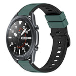سوار ساعة سيليكون ثنائي اللون مقاس 22مم، لساعات Samsung Galaxy Watch3 مقاس 45مم، لساعات Samsung Galaxy Watch مقاس 46مم، لساعات Samsung Gear S3 Classic، لساعات Samsung Gear S3 Frontier