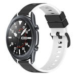 سوار ساعة سيليكون ثنائي اللون مقاس 22مم، لساعات Samsung Galaxy Watch3 مقاس 45مم، لساعات Samsung Galaxy Watch مقاس 46مم، لساعات Samsung Gear S3 Classic، لساعات Samsung Gear S3 Frontier