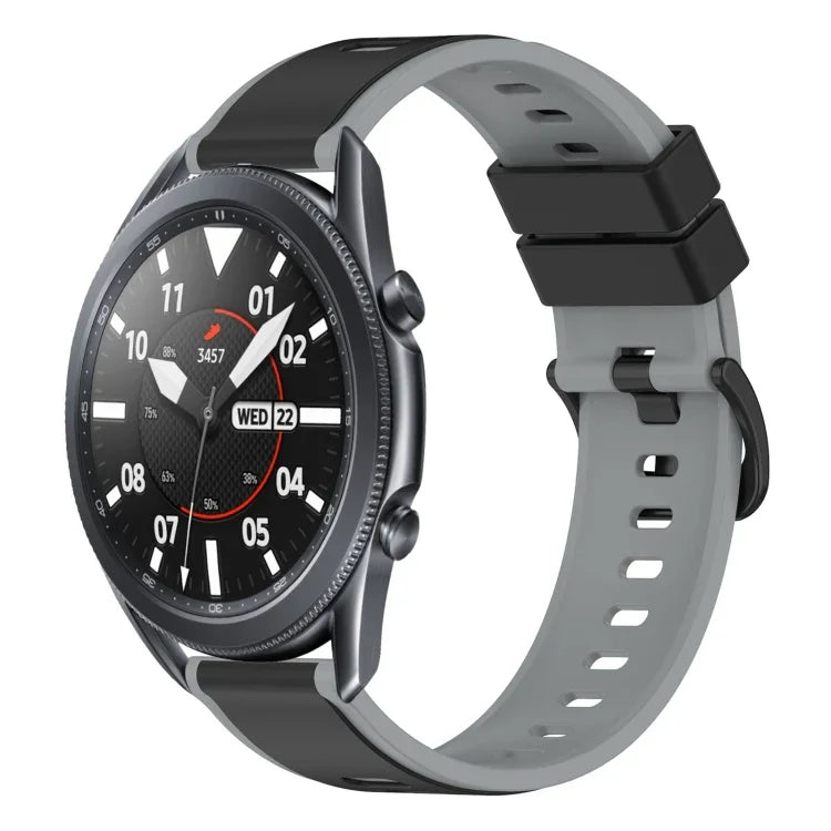 سوار ساعة سيليكون ثنائي اللون مقاس 22مم، لساعات Samsung Galaxy Watch3 مقاس 45مم، لساعات Samsung Galaxy Watch مقاس 46مم، لساعات Samsung Gear S3 Classic، لساعات Samsung Gear S3 Frontier