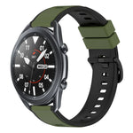 سوار ساعة سيليكون ثنائي اللون مقاس 22مم، لساعات Samsung Galaxy Watch3 مقاس 45مم، لساعات Samsung Galaxy Watch مقاس 46مم، لساعات Samsung Gear S3 Classic، لساعات Samsung Gear S3 Frontier