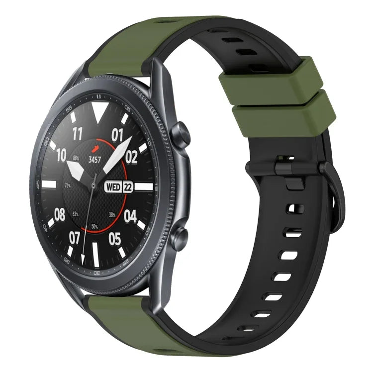 سوار ساعة سيليكون ثنائي اللون مقاس 22مم، لساعات Samsung Galaxy Watch3 مقاس 45مم، لساعات Samsung Galaxy Watch مقاس 46مم، لساعات Samsung Gear S3 Classic، لساعات Samsung Gear S3 Frontier