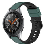 سوار ساعة سيليكون ثنائي اللون مقاس 22مم، لساعات Samsung Galaxy Watch3 مقاس 45مم، لساعات Samsung Galaxy Watch مقاس 46مم، لساعات Samsung Gear S3 Classic، لساعات Samsung Gear S3 Frontier