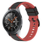 سوار ساعة سيليكون ثنائي اللون مقاس 22مم، لساعات Samsung Galaxy Watch3 مقاس 45مم، لساعات Samsung Galaxy Watch مقاس 46مم، لساعات Samsung Gear S3 Classic، لساعات Samsung Gear S3 Frontier