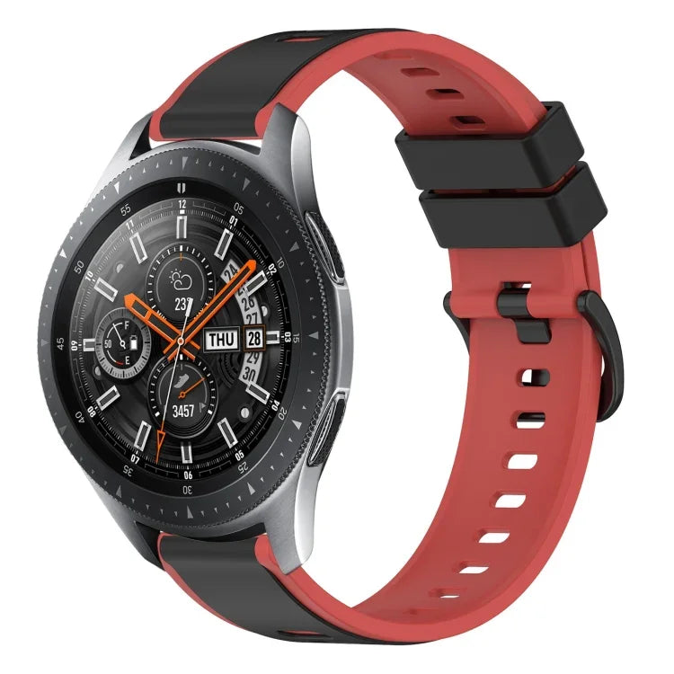 سوار ساعة سيليكون ثنائي اللون مقاس 22مم، لساعات Samsung Galaxy Watch3 مقاس 45مم، لساعات Samsung Galaxy Watch مقاس 46مم، لساعات Samsung Gear S3 Classic، لساعات Samsung Gear S3 Frontier