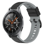 سوار ساعة سيليكون ثنائي اللون مقاس 22مم، لساعات Samsung Galaxy Watch3 مقاس 45مم، لساعات Samsung Galaxy Watch مقاس 46مم، لساعات Samsung Gear S3 Classic، لساعات Samsung Gear S3 Frontier