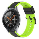 سوار ساعة سيليكون ثنائي اللون مقاس 22مم، لساعات Samsung Galaxy Watch3 مقاس 45مم، لساعات Samsung Galaxy Watch مقاس 46مم، لساعات Samsung Gear S3 Classic، لساعات Samsung Gear S3 Frontier