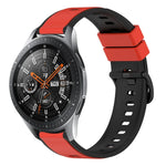 سوار ساعة سيليكون ثنائي اللون مقاس 22مم، لساعات Samsung Galaxy Watch3 مقاس 45مم، لساعات Samsung Galaxy Watch مقاس 46مم، لساعات Samsung Gear S3 Classic، لساعات Samsung Gear S3 Frontier