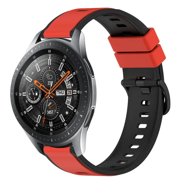 سوار ساعة سيليكون ثنائي اللون مقاس 22مم، لساعات Samsung Galaxy Watch3 مقاس 45مم، لساعات Samsung Galaxy Watch مقاس 46مم، لساعات Samsung Gear S3 Classic، لساعات Samsung Gear S3 Frontier