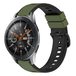 سوار ساعة سيليكون ثنائي اللون مقاس 22مم، لساعات Samsung Galaxy Watch3 مقاس 45مم، لساعات Samsung Galaxy Watch مقاس 46مم، لساعات Samsung Gear S3 Classic، لساعات Samsung Gear S3 Frontier