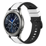 سوار ساعة سيليكون ثنائي اللون مقاس 22مم، لساعات Samsung Galaxy Watch3 مقاس 45مم، لساعات Samsung Galaxy Watch مقاس 46مم، لساعات Samsung Gear S3 Classic، لساعات Samsung Gear S3 Frontier