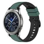 سوار ساعة سيليكون ثنائي اللون مقاس 22مم، لساعات Samsung Galaxy Watch3 مقاس 45مم، لساعات Samsung Galaxy Watch مقاس 46مم، لساعات Samsung Gear S3 Classic، لساعات Samsung Gear S3 Frontier