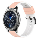 سوار ساعة سيليكون ثنائي اللون مقاس 22مم، لساعات Samsung Galaxy Watch3 مقاس 45مم، لساعات Samsung Galaxy Watch مقاس 46مم، لساعات Samsung Gear S3 Classic، لساعات Samsung Gear S3 Frontier