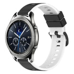 سوار ساعة سيليكون ثنائي اللون مقاس 22مم، لساعات Samsung Galaxy Watch3 مقاس 45مم، لساعات Samsung Galaxy Watch مقاس 46مم، لساعات Samsung Gear S3 Classic، لساعات Samsung Gear S3 Frontier