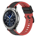 سوار ساعة سيليكون ثنائي اللون مقاس 22مم، لساعات Samsung Galaxy Watch3 مقاس 45مم، لساعات Samsung Galaxy Watch مقاس 46مم، لساعات Samsung Gear S3 Classic، لساعات Samsung Gear S3 Frontier