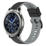 سوار ساعة سيليكون ثنائي اللون مقاس 22مم، لساعات Samsung Galaxy Watch3 مقاس 45مم، لساعات Samsung Galaxy Watch مقاس 46مم، لساعات Samsung Gear S3 Classic، لساعات Samsung Gear S3 Frontier