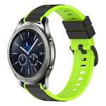 سوار ساعة سيليكون ثنائي اللون مقاس 22مم، لساعات Samsung Galaxy Watch3 مقاس 45مم، لساعات Samsung Galaxy Watch مقاس 46مم، لساعات Samsung Gear S3 Classic، لساعات Samsung Gear S3 Frontier