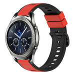 سوار ساعة سيليكون ثنائي اللون مقاس 22مم، لساعات Samsung Galaxy Watch3 مقاس 45مم، لساعات Samsung Galaxy Watch مقاس 46مم، لساعات Samsung Gear S3 Classic، لساعات Samsung Gear S3 Frontier