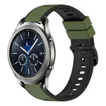 سوار ساعة سيليكون ثنائي اللون مقاس 22مم، لساعات Samsung Galaxy Watch3 مقاس 45مم، لساعات Samsung Galaxy Watch مقاس 46مم، لساعات Samsung Gear S3 Classic، لساعات Samsung Gear S3 Frontier