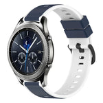 سوار ساعة سيليكون ثنائي اللون مقاس 22مم، لساعات Samsung Galaxy Watch3 مقاس 45مم، لساعات Samsung Galaxy Watch مقاس 46مم، لساعات Samsung Gear S3 Classic، لساعات Samsung Gear S3 Frontier