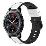 سوار ساعة سيليكون ثنائي اللون مقاس 22مم، لساعات Samsung Galaxy Watch3 مقاس 45مم، لساعات Samsung Galaxy Watch مقاس 46مم، لساعات Samsung Gear S3 Classic، لساعات Samsung Gear S3 Frontier