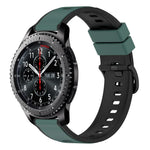 سوار ساعة سيليكون ثنائي اللون مقاس 22مم، لساعات Samsung Galaxy Watch3 مقاس 45مم، لساعات Samsung Galaxy Watch مقاس 46مم، لساعات Samsung Gear S3 Classic، لساعات Samsung Gear S3 Frontier
