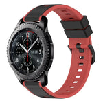 سوار ساعة سيليكون ثنائي اللون مقاس 22مم، لساعات Samsung Galaxy Watch3 مقاس 45مم، لساعات Samsung Galaxy Watch مقاس 46مم، لساعات Samsung Gear S3 Classic، لساعات Samsung Gear S3 Frontier