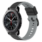سوار ساعة سيليكون ثنائي اللون مقاس 22مم، لساعات Samsung Galaxy Watch3 مقاس 45مم، لساعات Samsung Galaxy Watch مقاس 46مم، لساعات Samsung Gear S3 Classic، لساعات Samsung Gear S3 Frontier