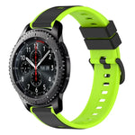 سوار ساعة سيليكون ثنائي اللون مقاس 22مم، لساعات Samsung Galaxy Watch3 مقاس 45مم، لساعات Samsung Galaxy Watch مقاس 46مم، لساعات Samsung Gear S3 Classic، لساعات Samsung Gear S3 Frontier