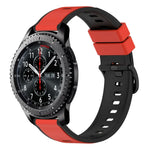 سوار ساعة سيليكون ثنائي اللون مقاس 22مم، لساعات Samsung Galaxy Watch3 مقاس 45مم، لساعات Samsung Galaxy Watch مقاس 46مم، لساعات Samsung Gear S3 Classic، لساعات Samsung Gear S3 Frontier