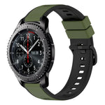 سوار ساعة سيليكون ثنائي اللون مقاس 22مم، لساعات Samsung Galaxy Watch3 مقاس 45مم، لساعات Samsung Galaxy Watch مقاس 46مم، لساعات Samsung Gear S3 Classic، لساعات Samsung Gear S3 Frontier