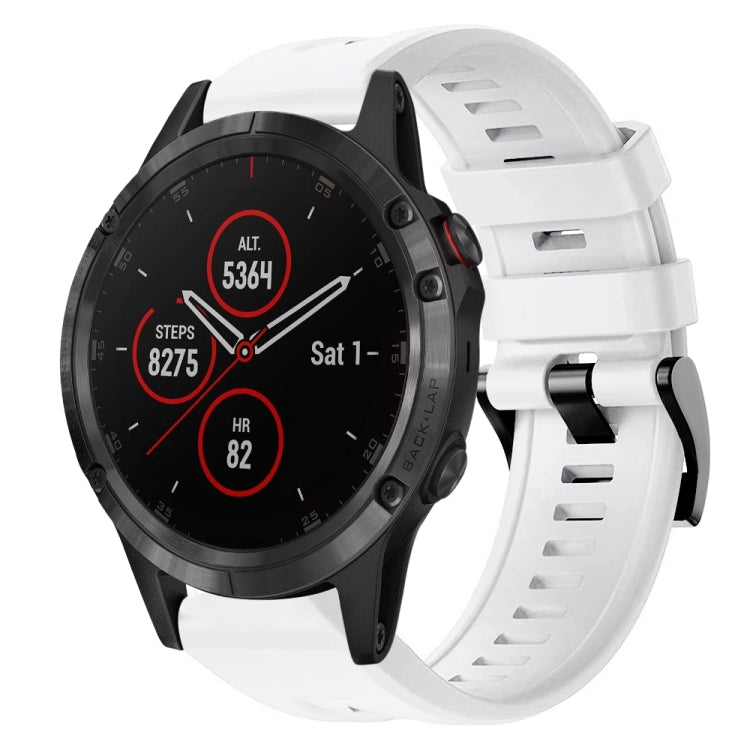 Metal Buckle Solid Color Silicone Watch Band, For Garmin Fenix 5 plus, For Garmin Quatix 5, For Garmin Quatix 5 Sapphire, For Garmin Forerunner 955, For Garmin Forerunner 945, For Garmin Forerunner 935