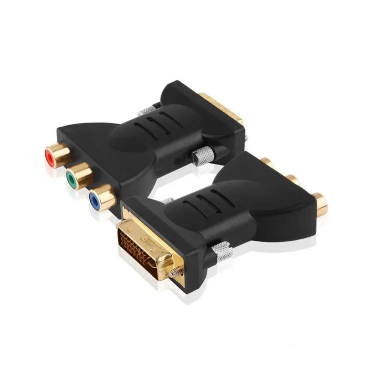 محول فيديو وصوت AV مكون من DVI-I 24+5 دبوس ذكر مطلي بالذهب إلى 3 RCA مطلية بالذهب