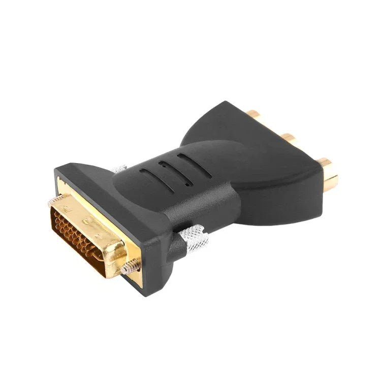 محول فيديو وصوت AV مكون من DVI-I 24+5 دبوس ذكر مطلي بالذهب إلى 3 RCA مطلية بالذهب