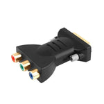 محول فيديو وصوت AV مكون من DVI-I 24+5 دبوس ذكر مطلي بالذهب إلى 3 RCA مطلية بالذهب
