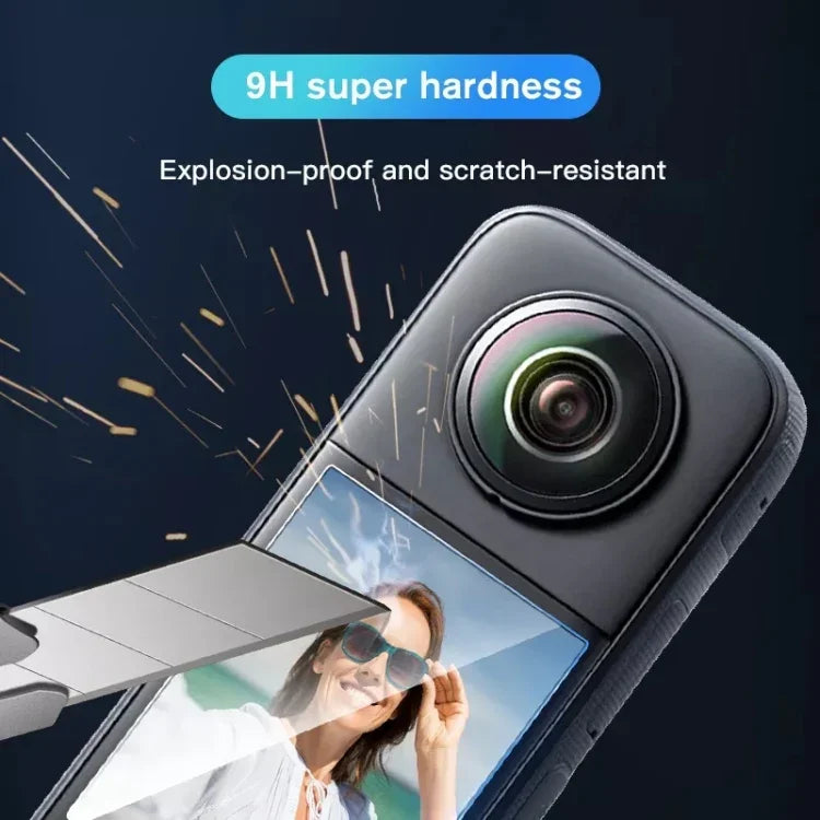 فيلم حماية شفاف عالي الدقة منحني 2 قطع لـ Insta360 X3 STARTRC، لـ Insta360 X3
